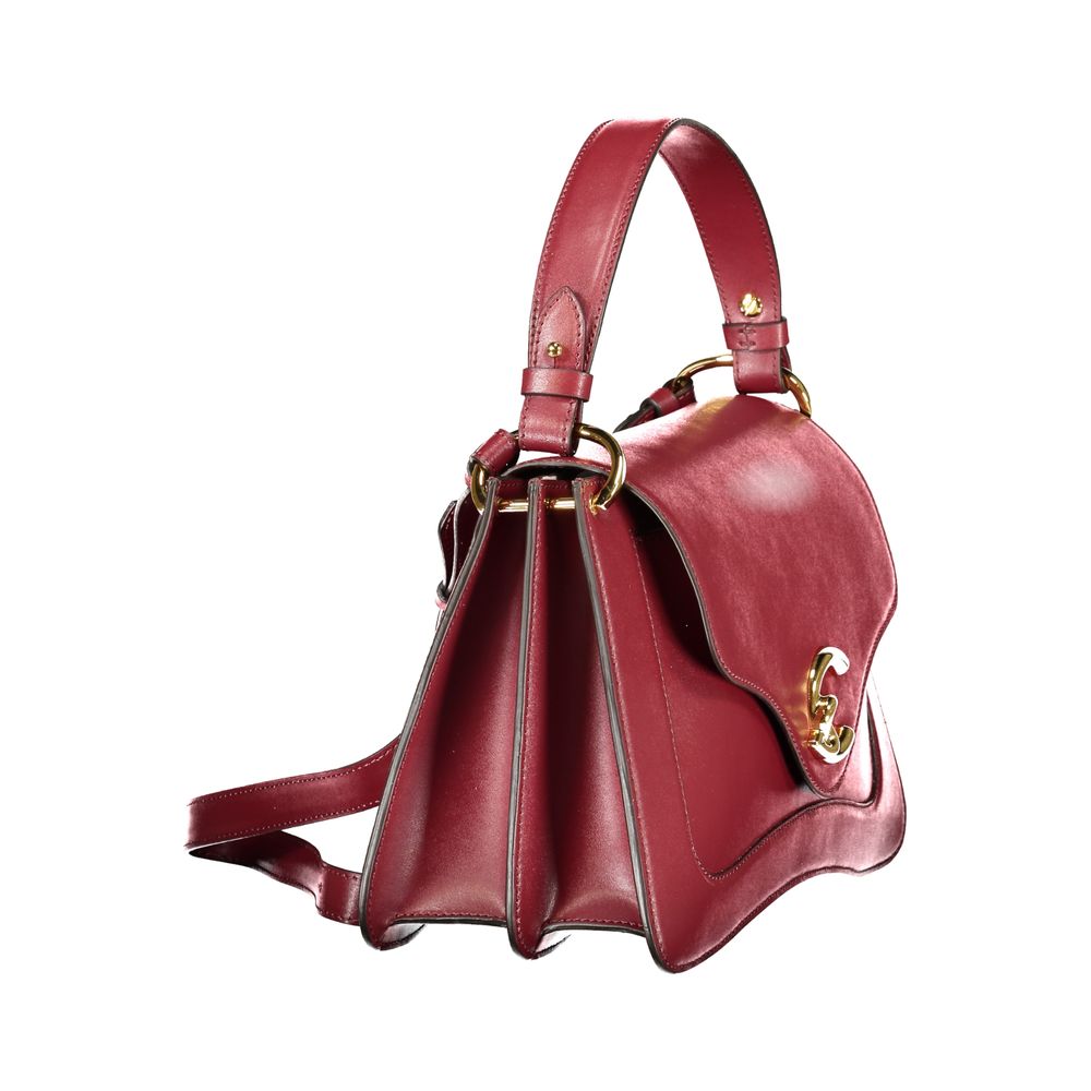 Coccinelle Purple Leather Women Handbag with adjustable strap and iconic logo, luxurious styled Italian crafted purse.