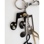 Dolce & Gabbana Silver Musical Note Key Holder Keychain Bag Charm Keyring