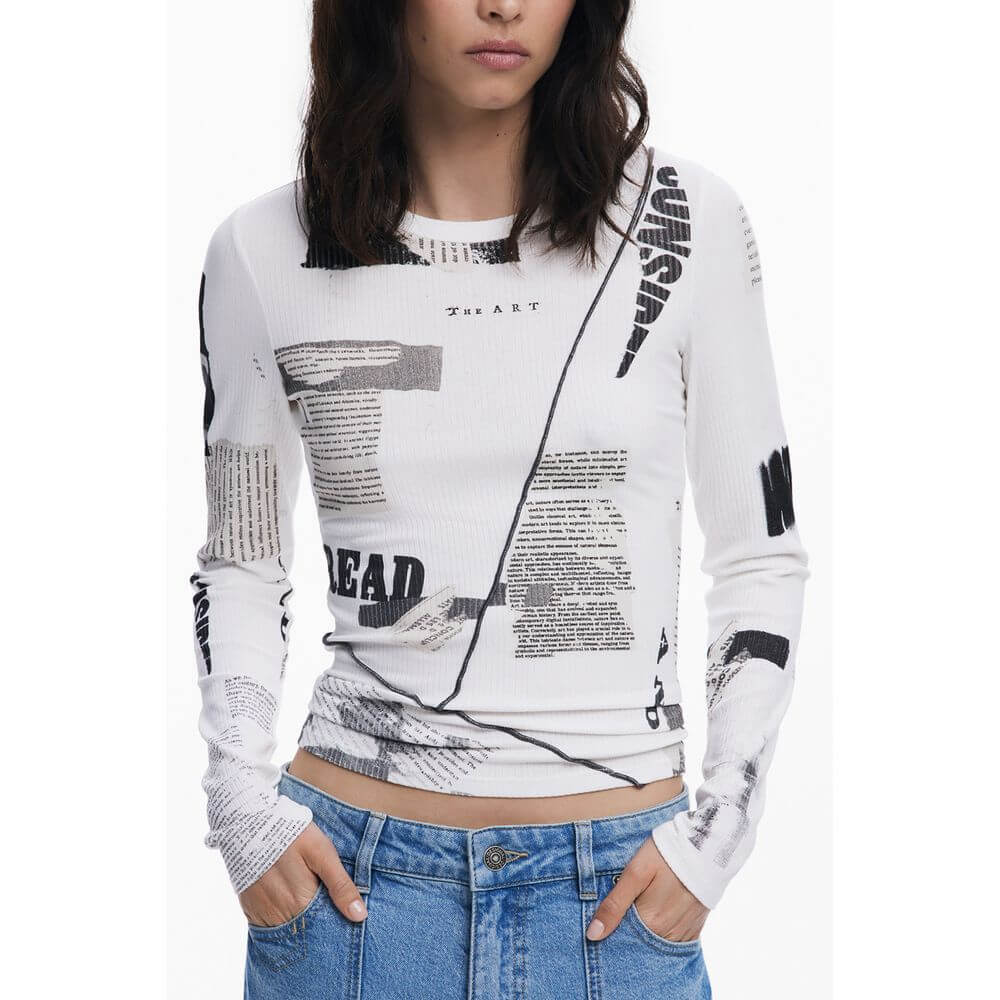 Desigual White Elastane Women Top