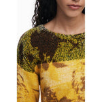 Desigual Yellow Wool Women Sweater DE-39765-S