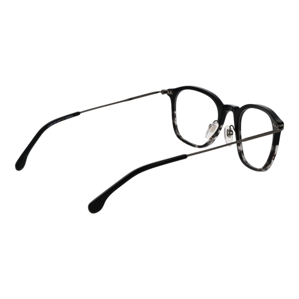 Lozza Black Metal Glasses (Frames) - Full-Rim Square Style, Unisex, 48mm Width, Black Metal Frame, Demo Lenses, 140mm Temples