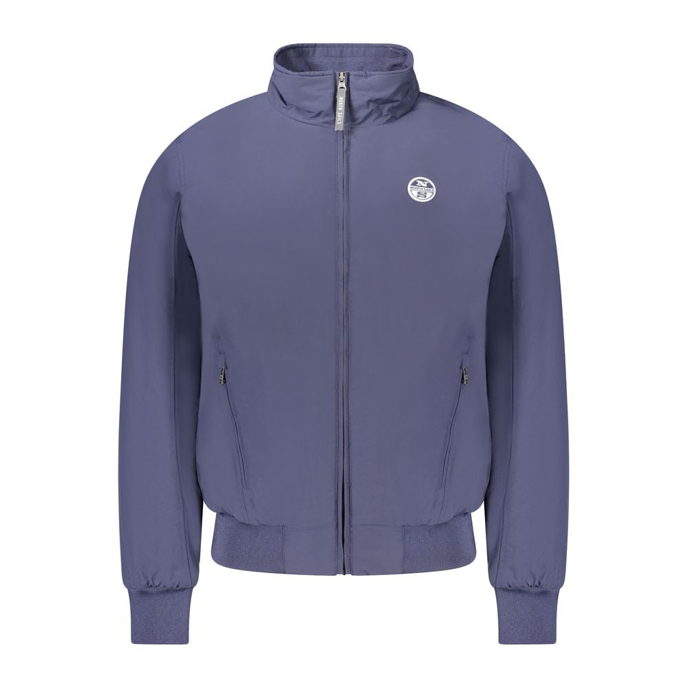 Men's North Sails Blue Polyester Jackets & Coat, long-sleeved Norton bomber with zip pockets and logo, stylish outerwear