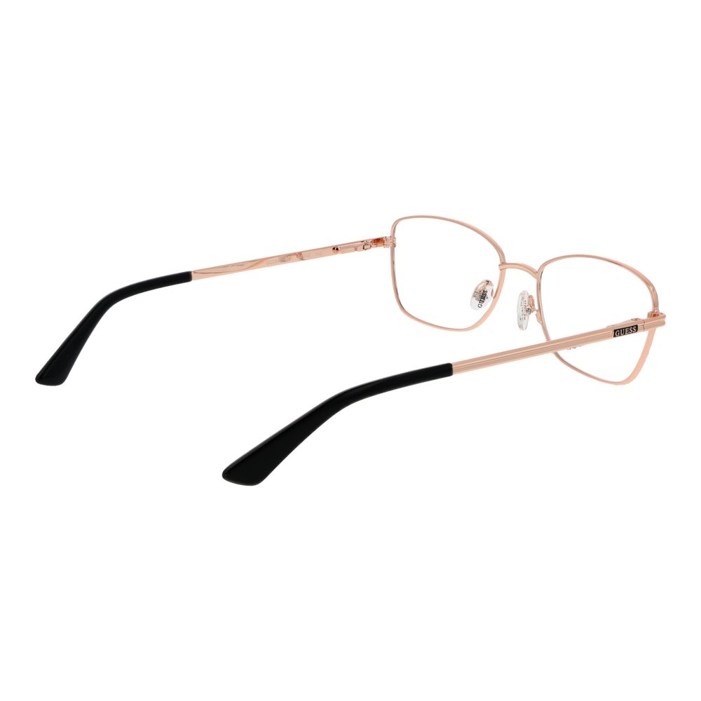 Women's Guess Black Metal Glasses (Frames) with full-rim design and demo lenses, featuring a rectangle shape and spring hinges.