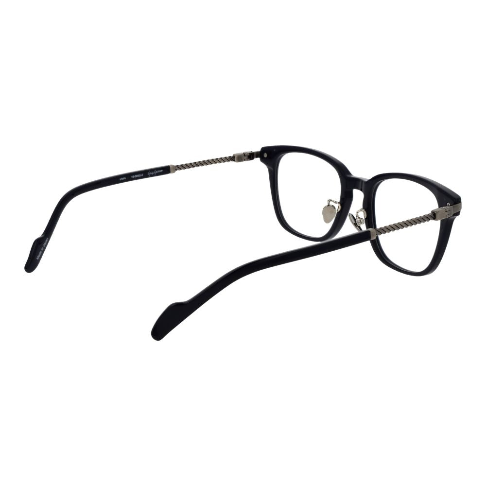 Yohji Yamamoto Blue Metal & Plastic Glasses (Frames), unisex full-rim rectangle eyeglasses with blue metal and plastic frame.