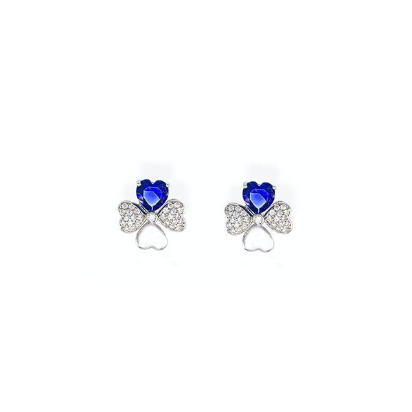 AMEN JEWELRY Mod. EQUBBL earrings with blue gemstone and crystal accents