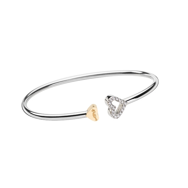 AN JEWELS JEWELRY Mod. AL.BLPA4SCZ, elegant heart-shaped bracelet with gold and silver accents