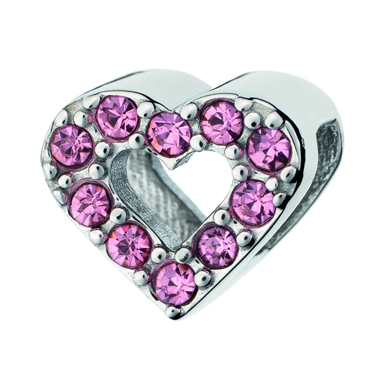 AN JEWELS JEWELRY Mod. AL.DLI02PK heart-shaped charm with pink crystals