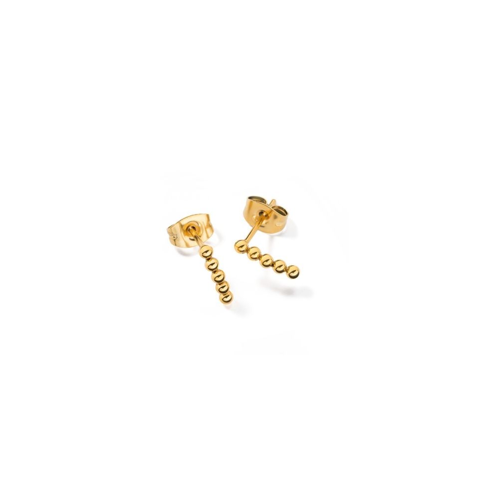Elegant gold earrings by AN JEWELS JEWELRY Mod. AL.ESOK4YC featuring a modern design with cascading gold beads.