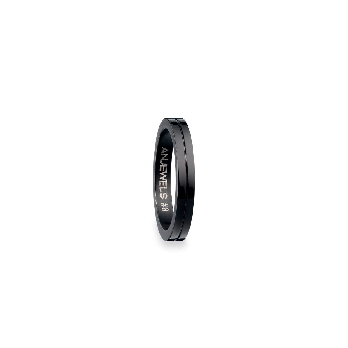 AN JEWELS JEWELRY Mod. AR.R1NS08BK-9 black ring with sleek modern design.