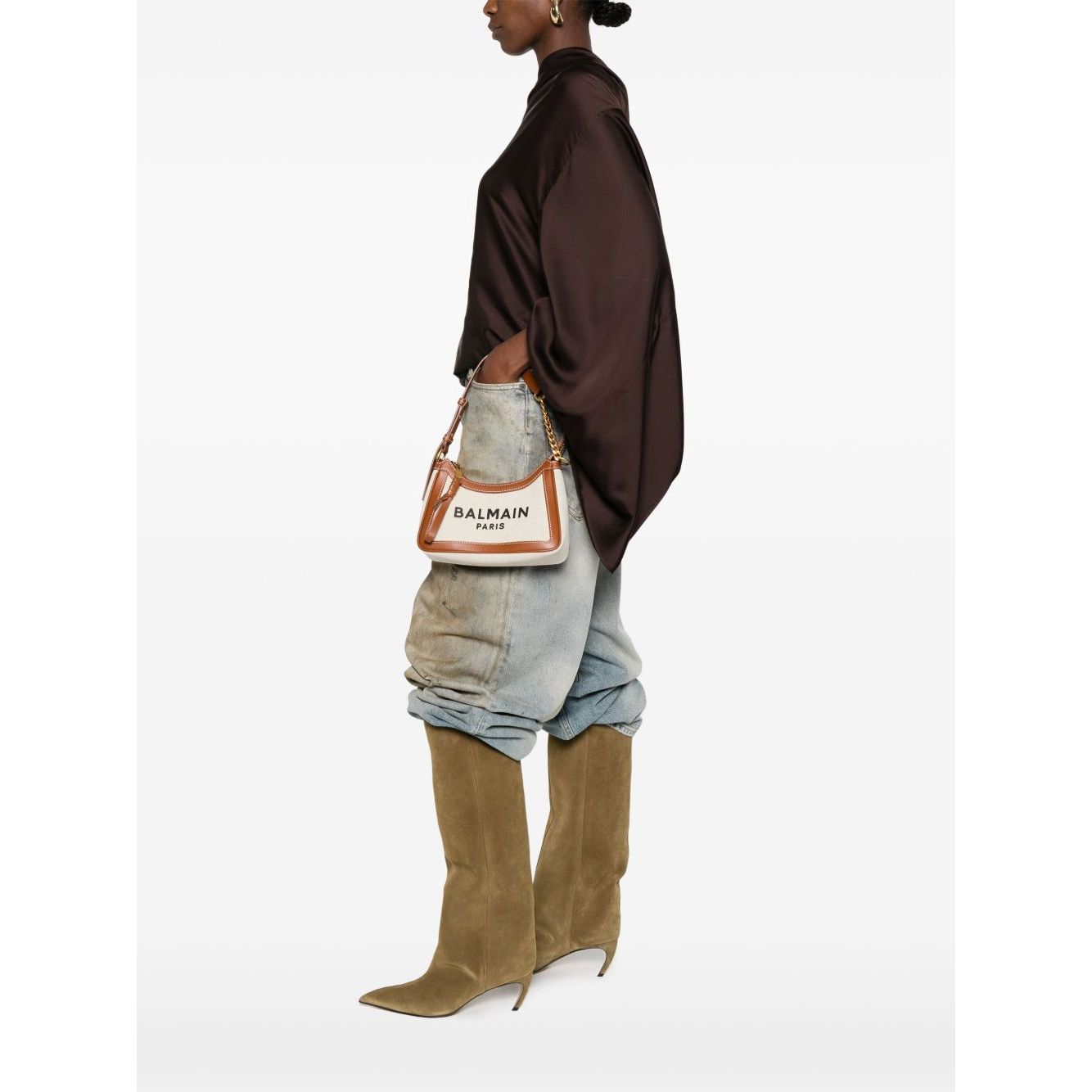 Balmain B-Army canvas shoulder bag Shoulder