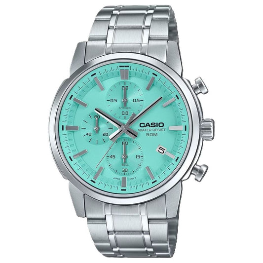 CASIO COLLECTION Mod. CHRONO DATE - AQUA GREEN WATCHES