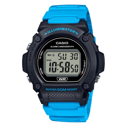 CASIO TIMELESS COLLECTION Mod. SPORT- ILLUMINATOR. WR 50M. ALARM. CHRONOGRAPH - BLACK (Brilliant color strap) WATCHES