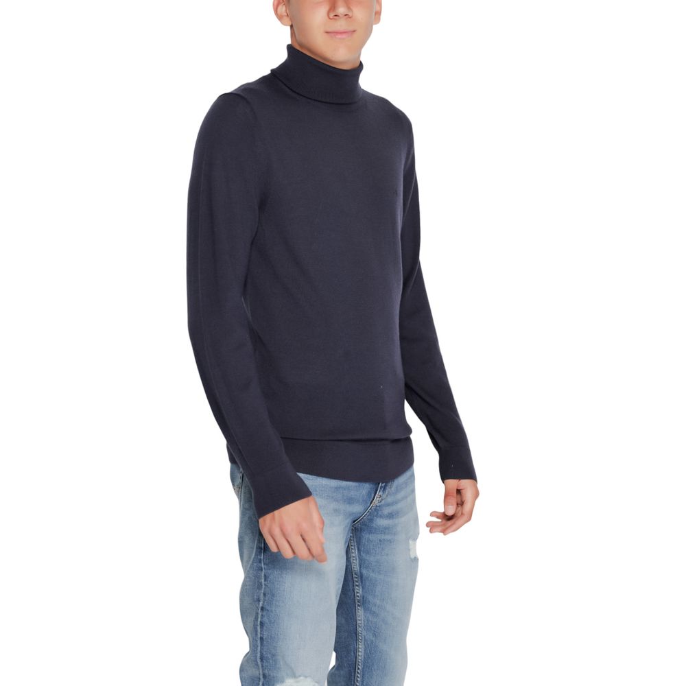 Calvin Klein Blue Wool Turtleneck