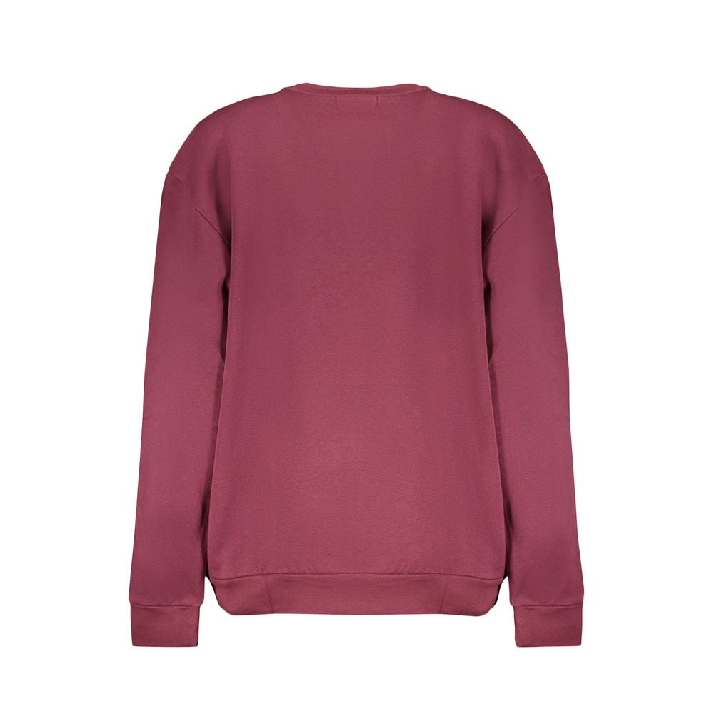Back view of Cavalli Class Purple Cotton Sweatshirt | Long Sleeved Crew Neck