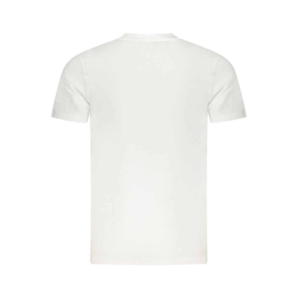 Back view of Cavalli Class White Cotton T-Shirt with short sleeves and crew neck.