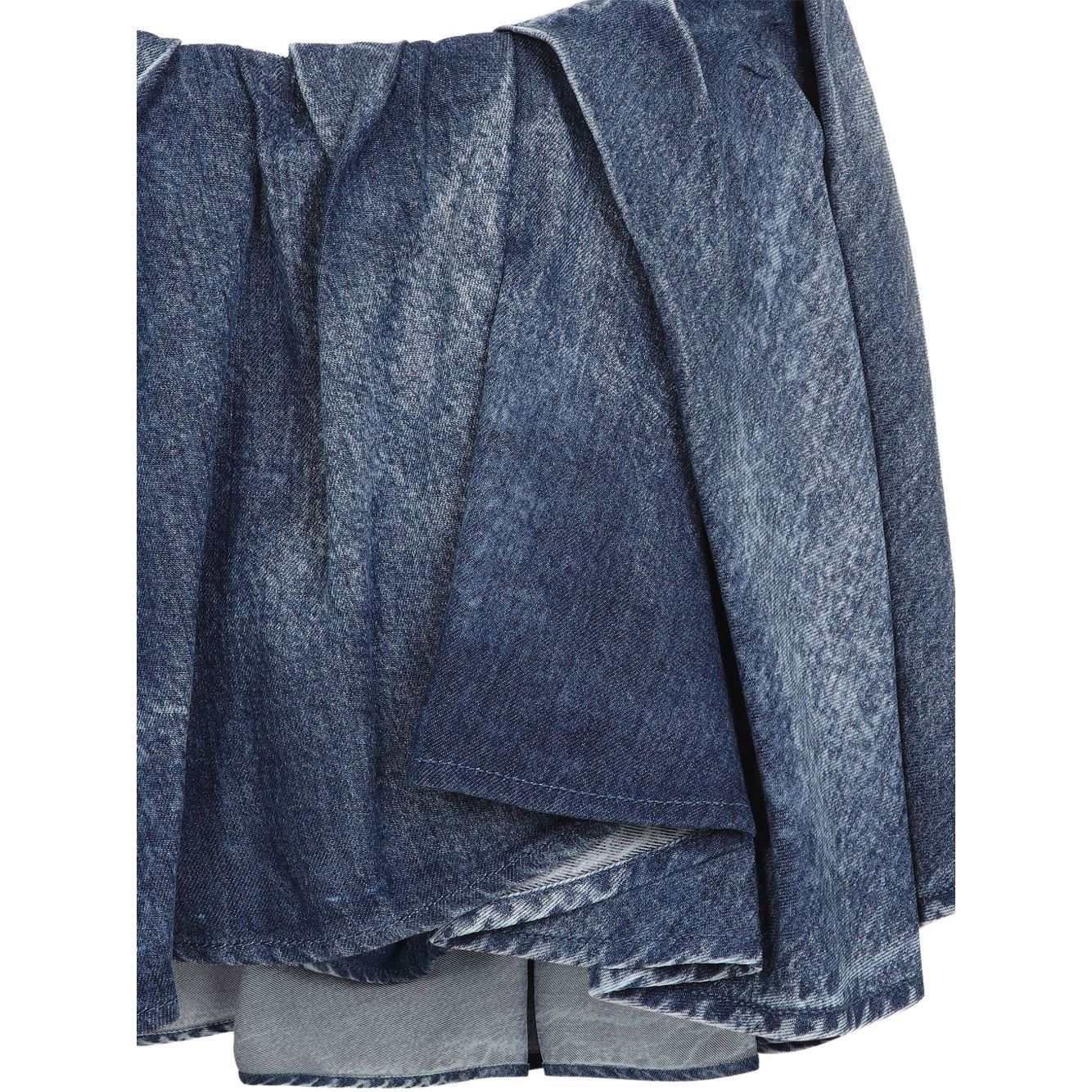 Diesel Asymmetric Mini Skirt in Blue Short trousers