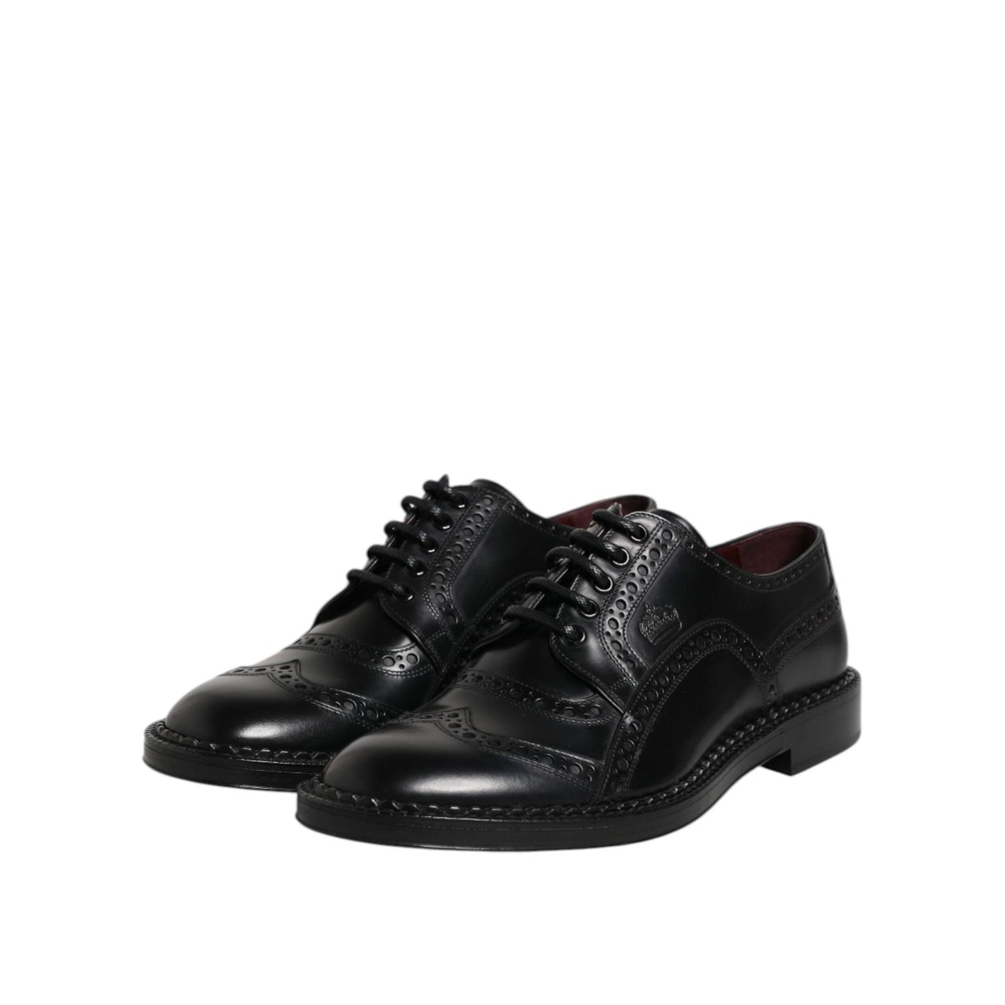Dolce & Gabbana Black Calf Leather Derby Formal Dress Shoes