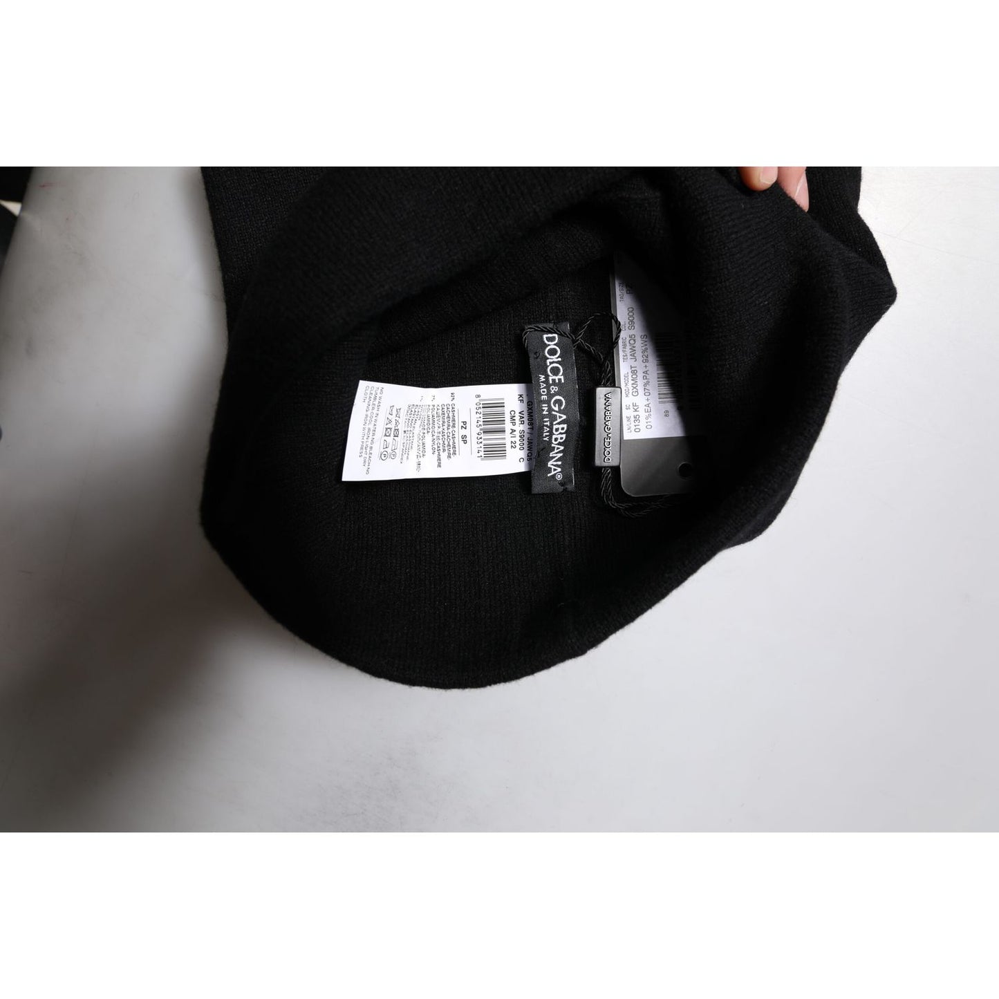 Dolce & Gabbana Black Cashmere DG Logo Square Handkerchief Scarf