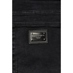Dolce & Gabbana Black Cotton Logo Plaque Denim Jeans