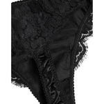 Dolce & Gabbana Black Silk Lace Stretch Bikini Panty Underwear
