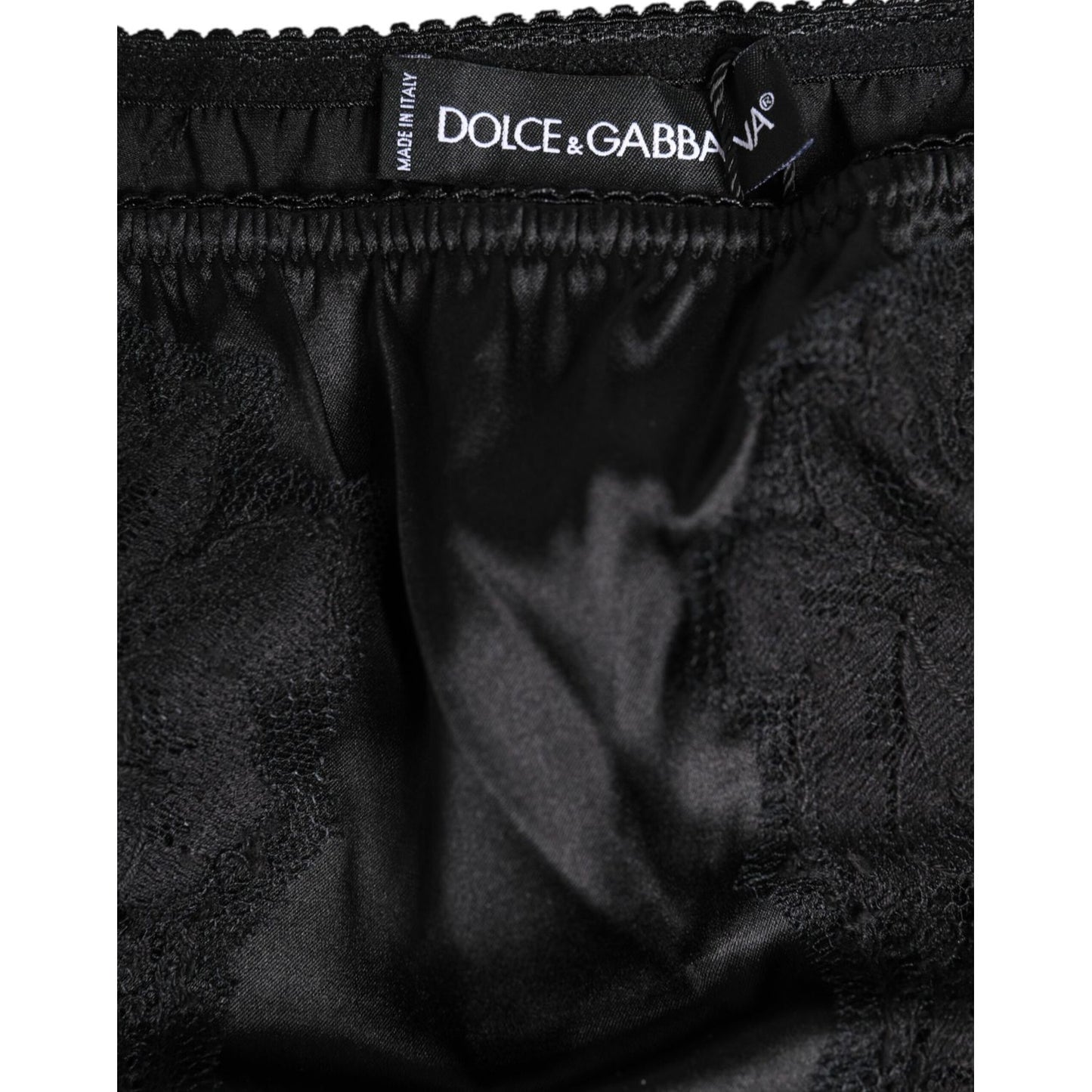 Dolce & Gabbana Black Silk Lace Stretch Bikini Panty Underwear