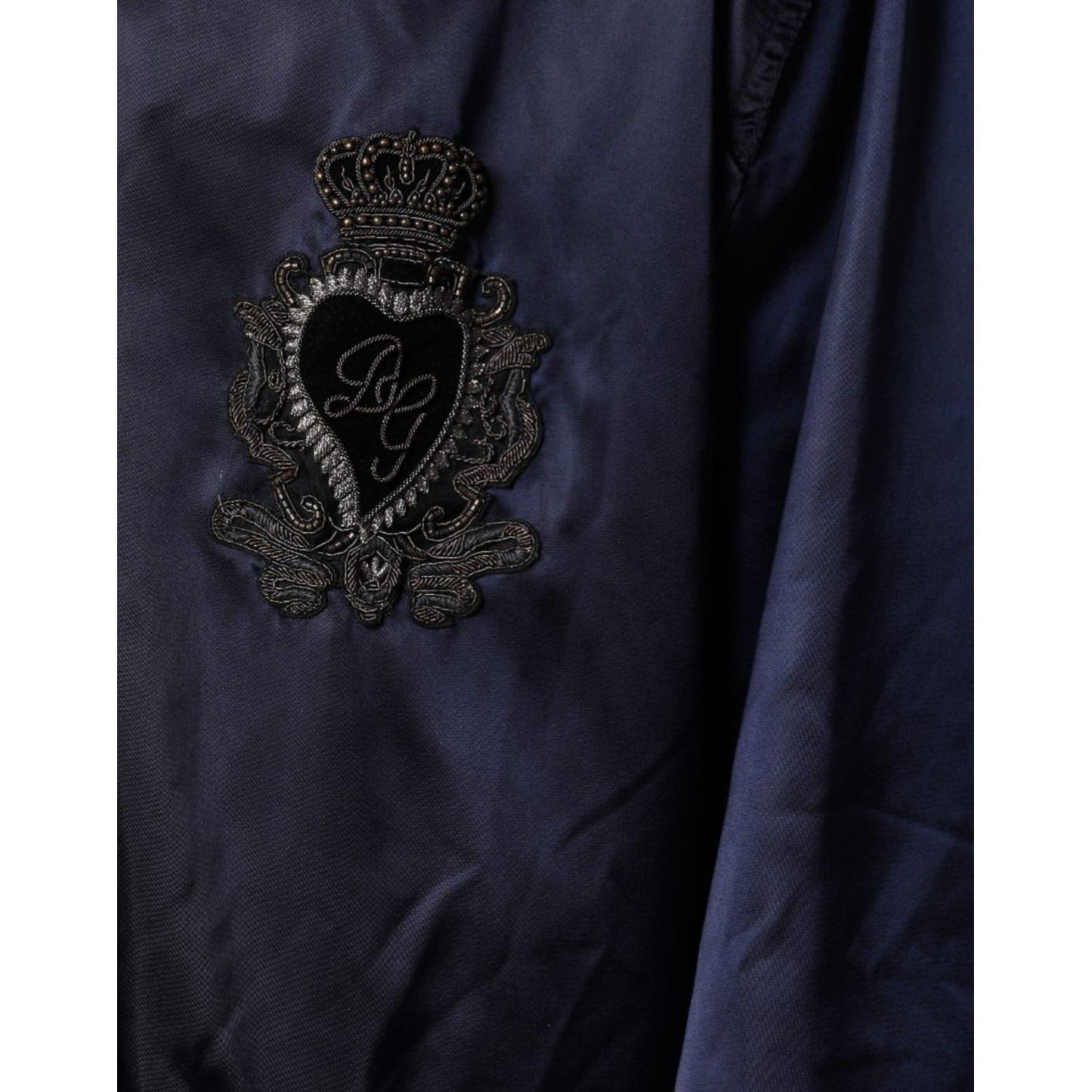 Dolce & Gabbana Blue Crown Heart Full Zip Men Bomber Jacket JKT3865-54