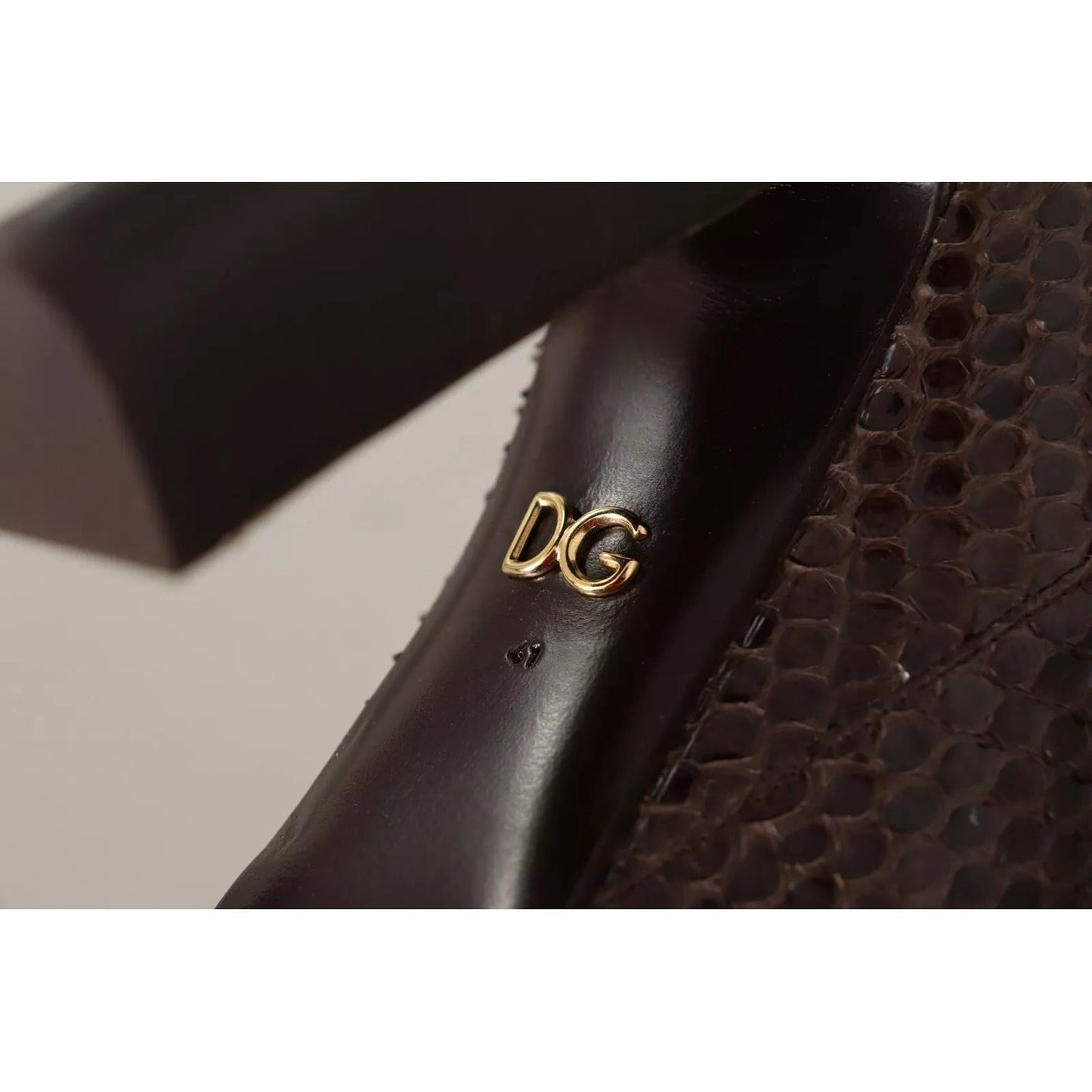 Dolce & Gabbana Brown Exotic Leather Heels High Boots Shoes LA9036-41