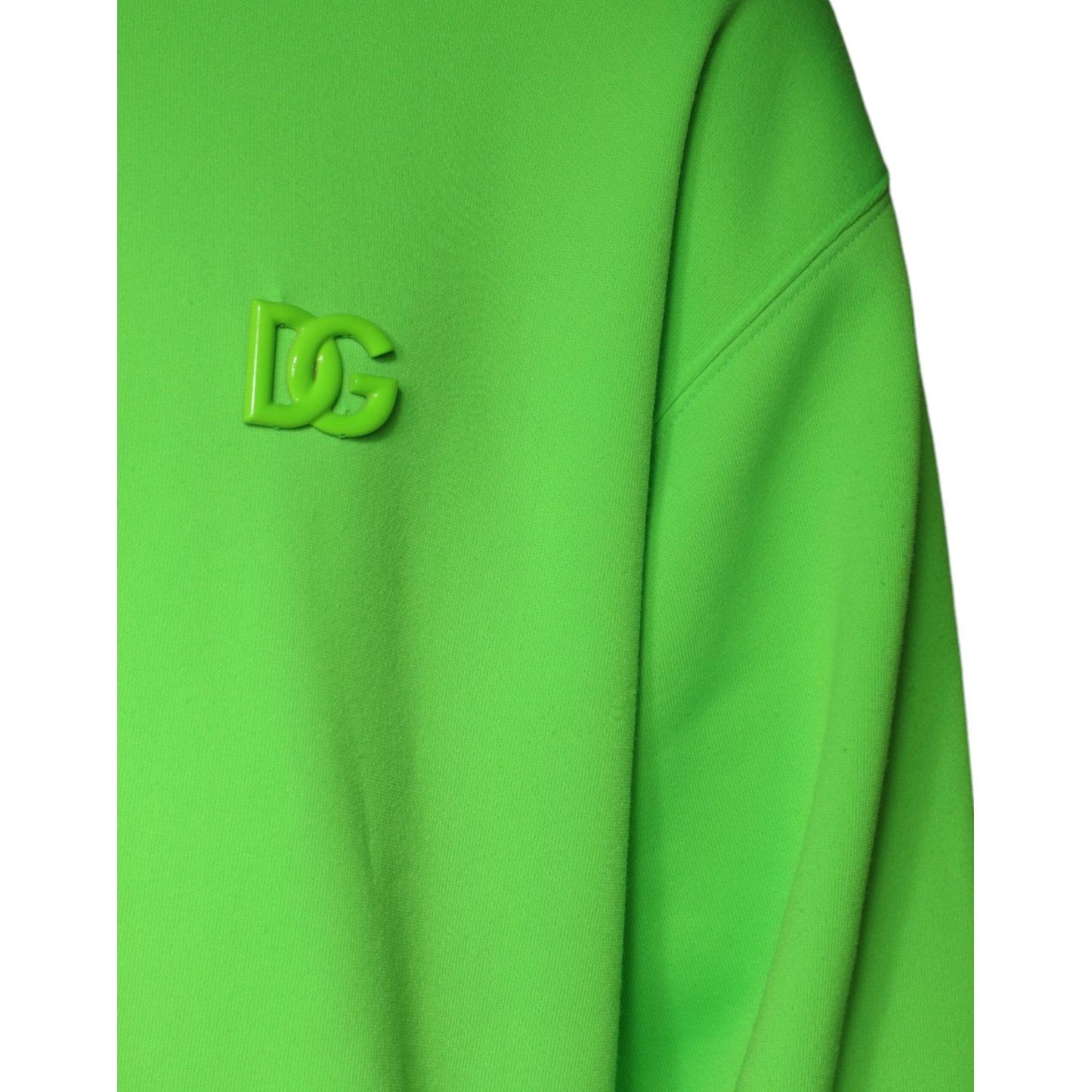 Dolce & Gabbana Green Logo Hooded Pullover Men Sweatshirt Sweater TSH87161-56