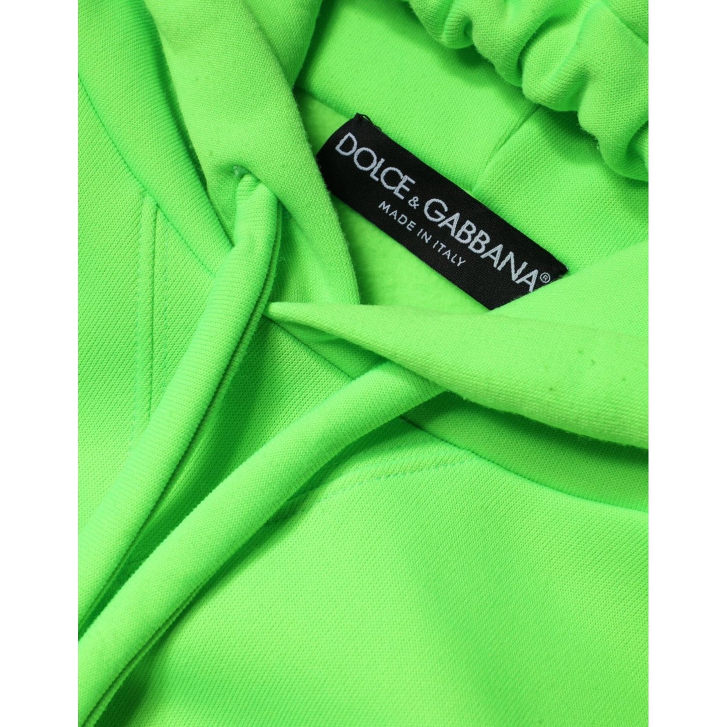 Dolce & Gabbana Green Logo Hooded Pullover Men Sweatshirt Sweater TSH87161-56
