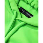Dolce & Gabbana Green Logo Hooded Pullover Men Sweatshirt Sweater TSH87161-56