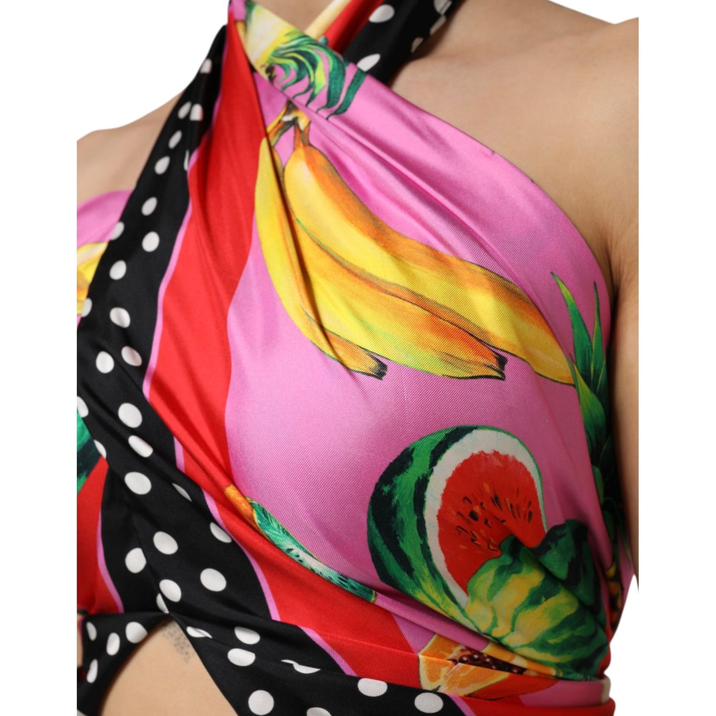 Dolce & Gabbana Multicolor Halter Party Evening Cropped Top