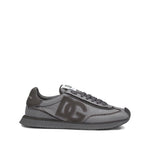 Dolce & Gabbana Sneakers Grey with embroidered logo, lace-up, flat rubber sole, and padded collar.