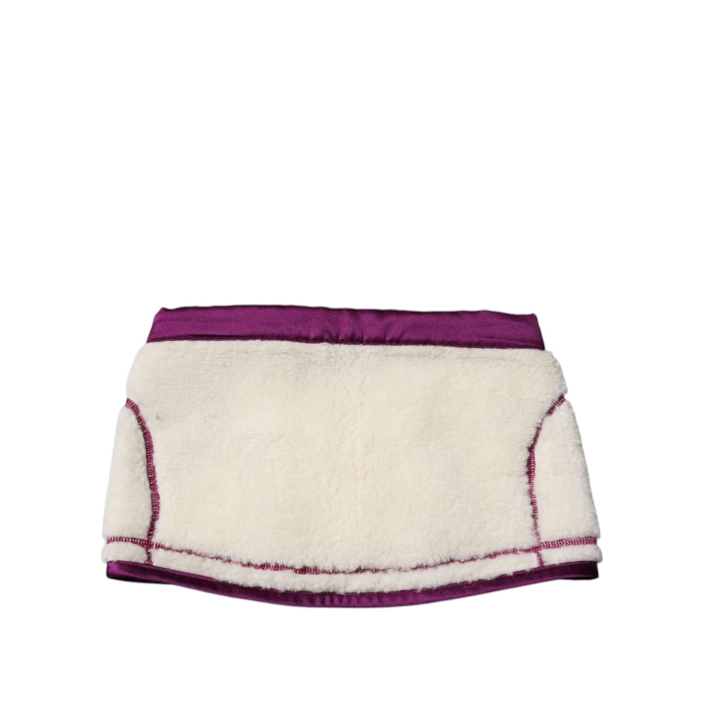 Dolce & Gabbana White Purple Cashmere Fleece Neck Warmer Scarf