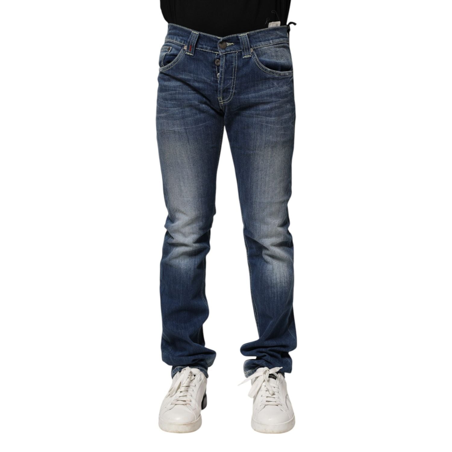 Dondup Blue Washed Skinny Fit Casual Men Denim Jeans