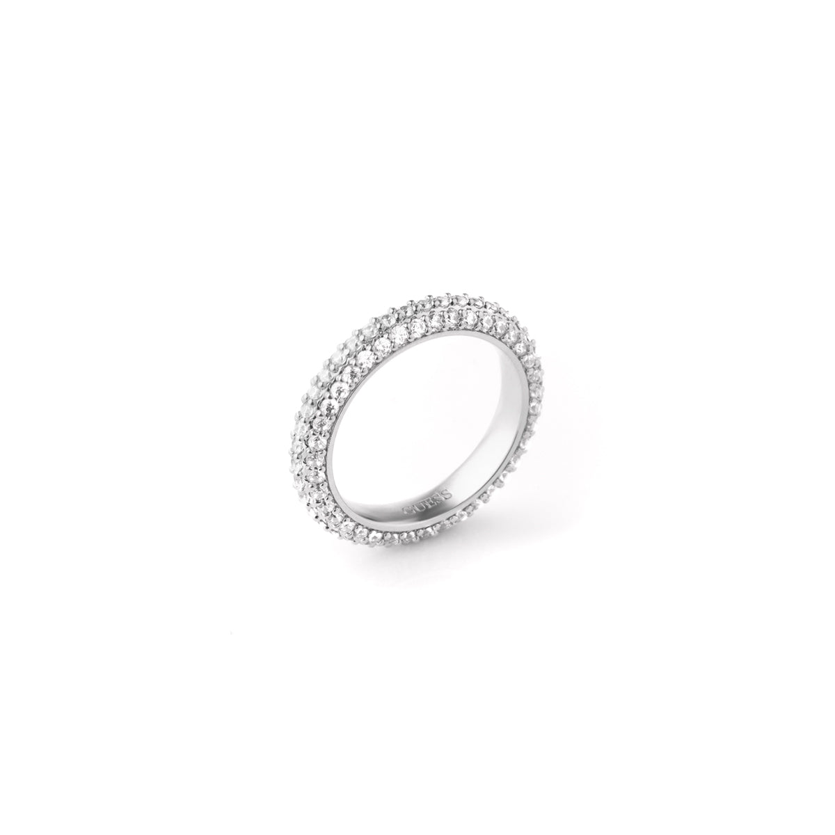Elegant silver ring from GUESS JEWELS JEWELRY Mod. JUBR04672JWRH56, featuring a stunning design, perfect for fashion enthusiasts.
