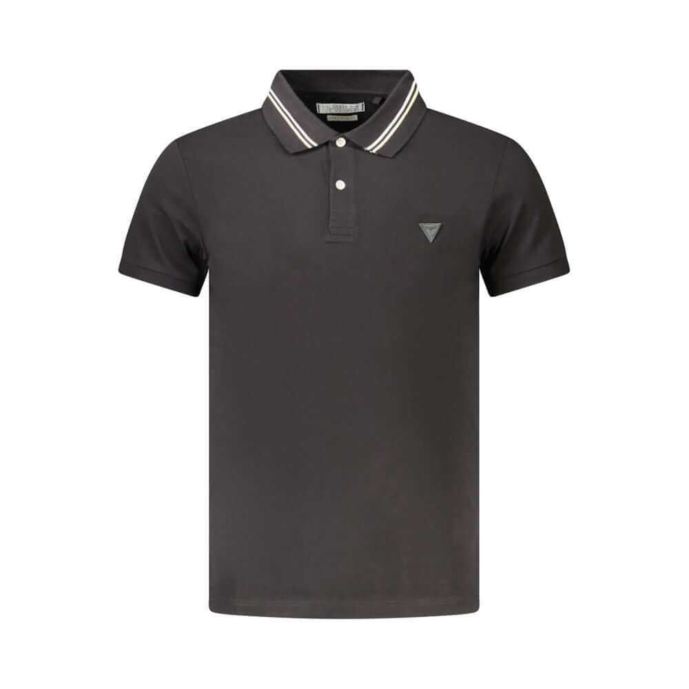 Guess Jeans Black Cotton Polo Shirt