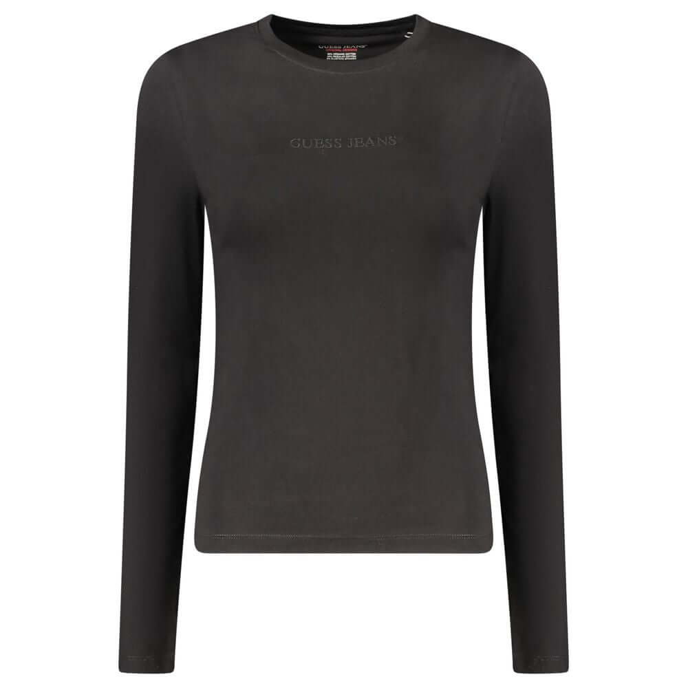 Guess Jeans Black Cotton Tops & T-Shirt