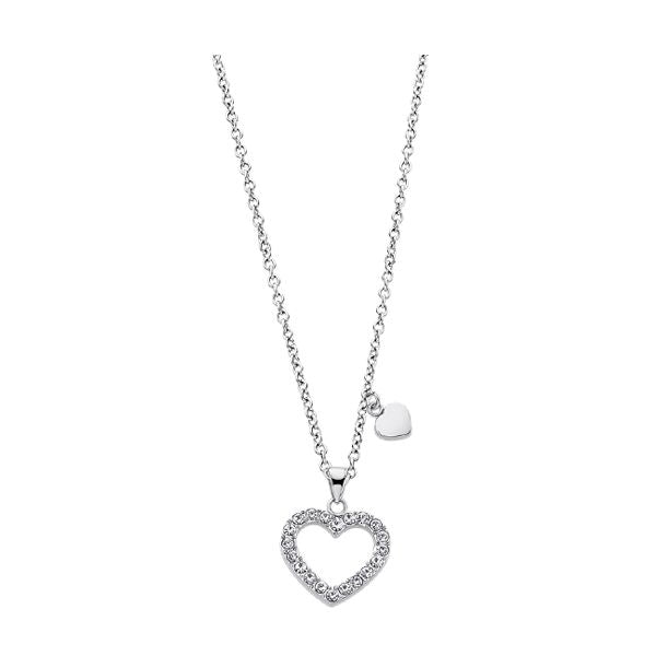 Heart-shaped necklace from LOTUS JEWELS JEWELRY Mod. LS2026-1/1 with crystal embellishments.