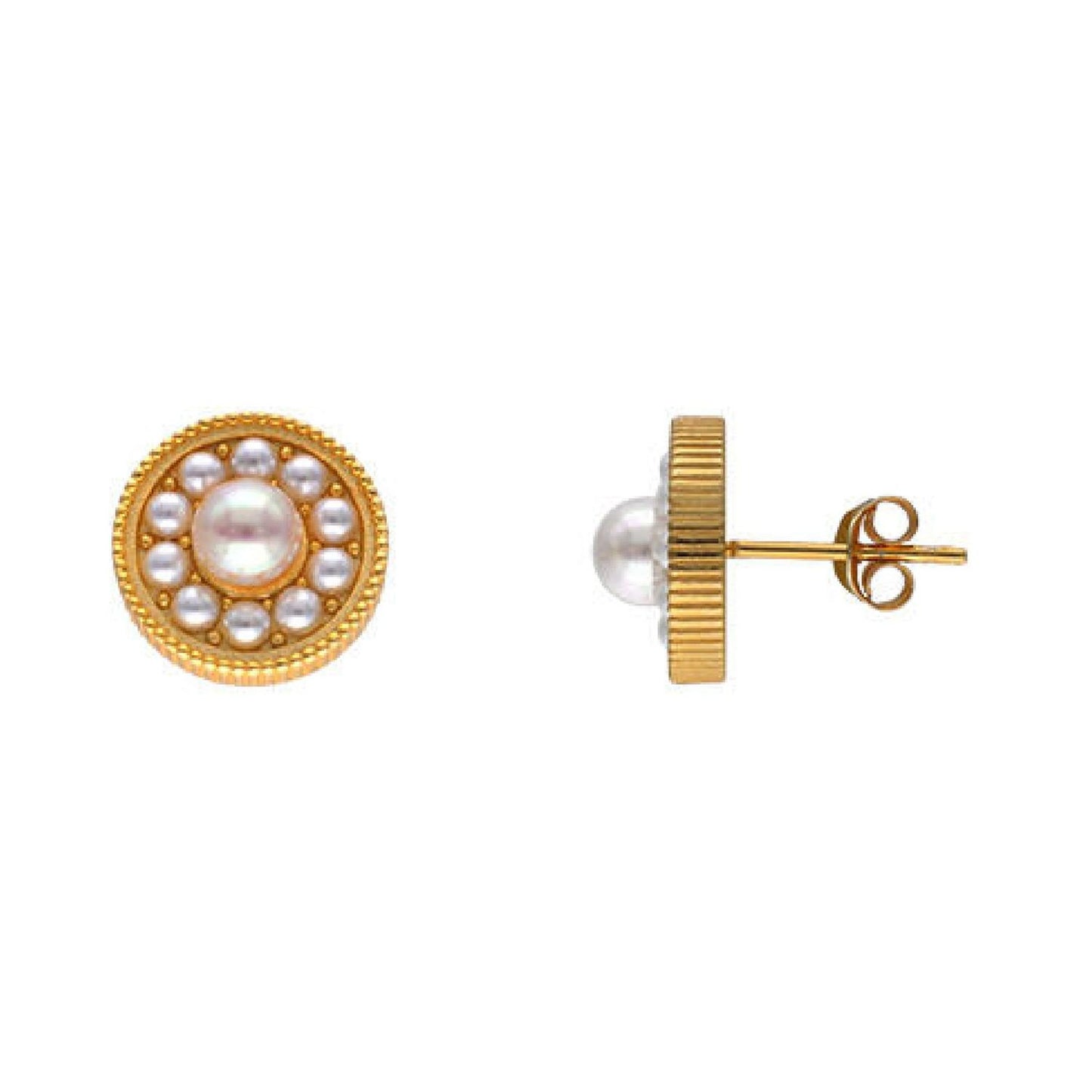MAJORICA JEWELRY Mod. 17732.01.1.E00.906.1 gold earrings with pearl accents