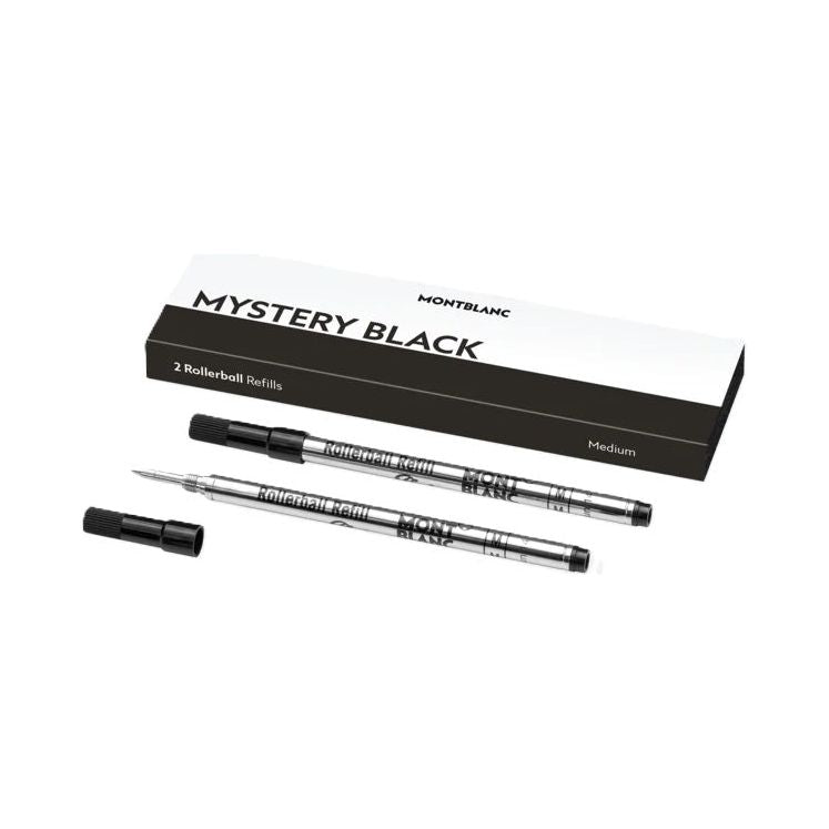 MONTBLANC Mod. MISTERY BLACK - REFILLS ROLLER BALL PEN - MEDIUM -2 PCS MB128231