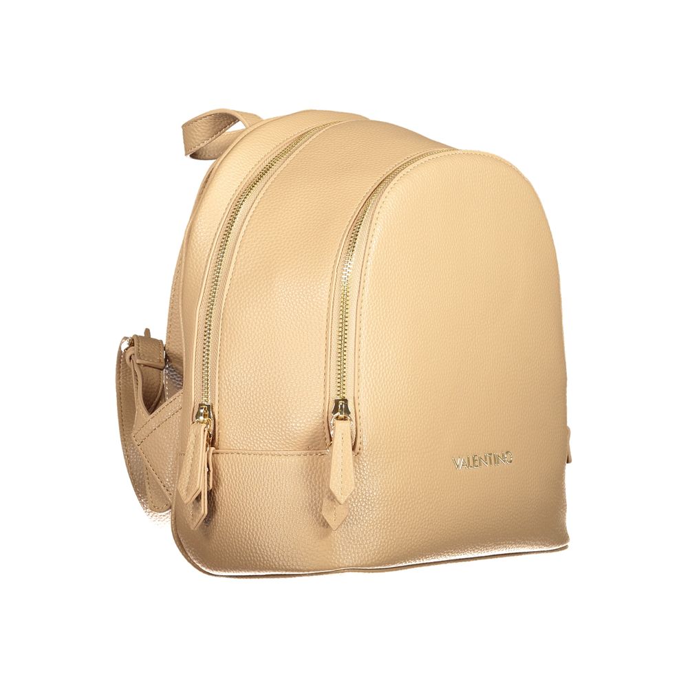 Mario Valentino Beige Polyethylene Backpack with adjustable straps and multiple pockets