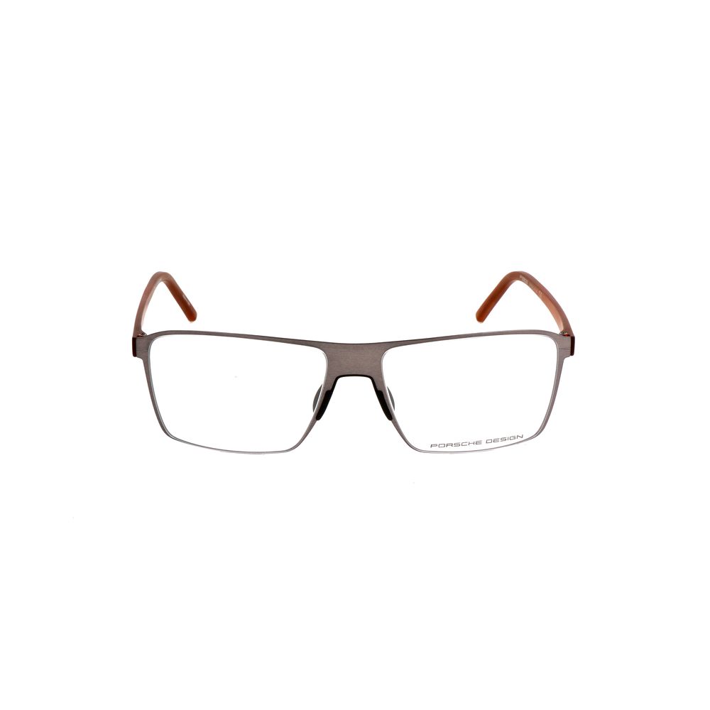 Porsche Design Gray Metal Frames eyeglasses with 56/16/145 mm dimensions, featuring a sleek and modern design for men.