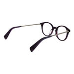 Yohji Yamamoto Purple Men Glasses Frame in full-rim style with metal and plastic material, featuring round lenses and demo glasses.