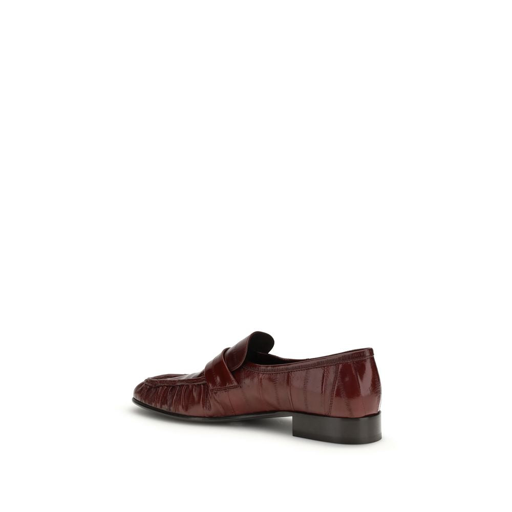 The Row Bordeaux Calf Leather Bos Taurus Slip-On Loafers