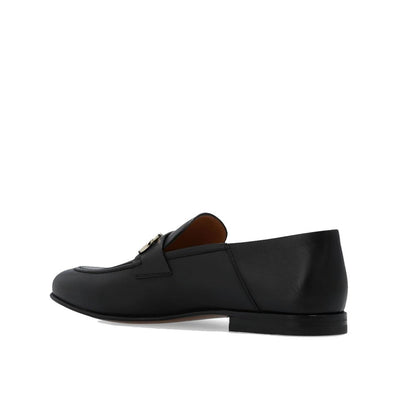Salvatore Ferragamo Black Calfskin Slip-On Loafers