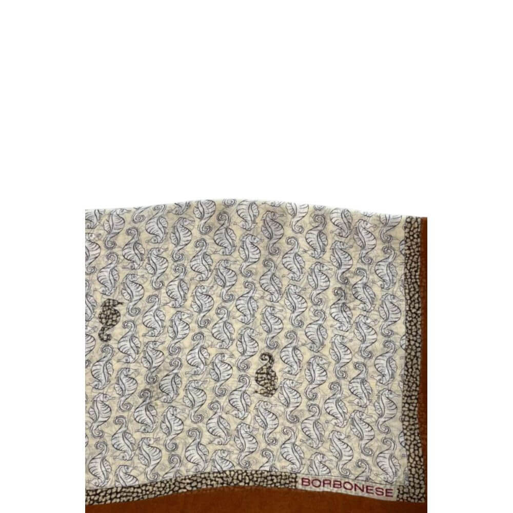 Borbonese Brown Silk Women Scarf 1728,67345744032,Accessories,Borbonese,Brown,New with tags,Scarves - Accessories,Scarves - Scarves - Accessories,Women
