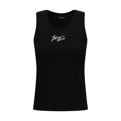 Balmain Black Cotton Top 1728,72470364320,Balmain,Black,Clothing,L,New with tags,Sportswear - Clothing,Tops - Sportswear - Clothing,Women