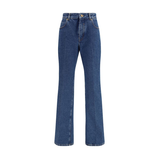 Balmain Blue Cotton Straight-Leg Jeans 1728,72470364320,Balmain,Blue,Clothing,IT38 | S,IT40 | M,IT42 | L,Jeans Denim - Clothing,New with tags,Straight-Leg Jeans - Jeans Denim - Clothing,Women