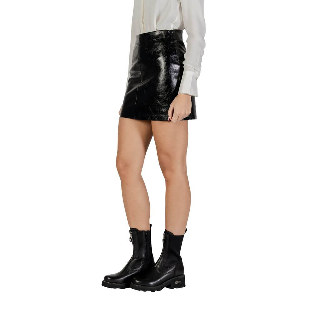 Jacqueline De Yong Black Polyester Mini Skirt