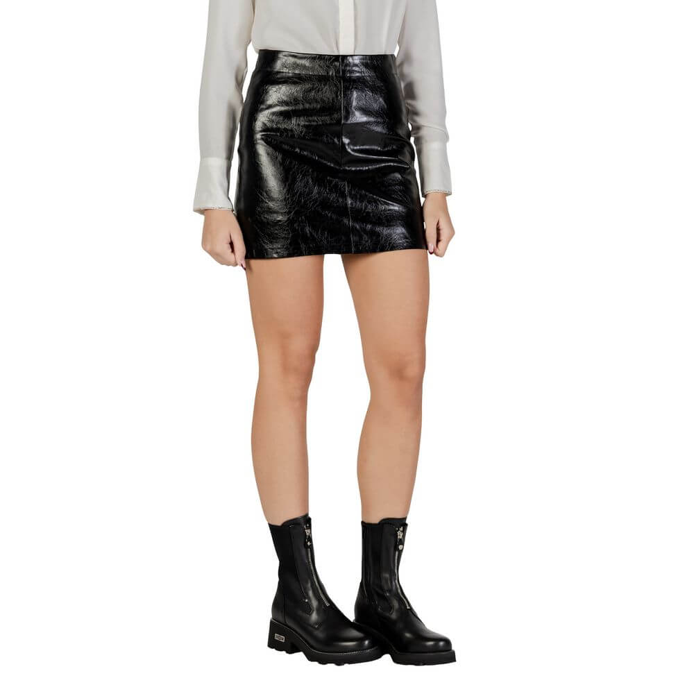 Jacqueline De Yong Black Polyester Mini Skirt